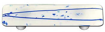 Hot Knobs Mardi Gras 3" (76mm) Center-to-Center Glass Cabinet Pull (Blue MG White)