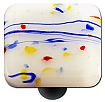 Hot Knobs Mardi Gras 1-1/2" (38mm) Glass Cabinet Knob (Multi-Colored MG White)