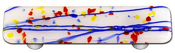 Hot Knobs Mardi Gras 3" (76mm) Center-to-Center Glass Cabinet Pull (Multi-Colored MG White)