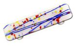 Hot Knobs Mardi Gras 3" (76mm) Center-to-Center Glass Cabinet Pull (Multi-Colored MG White)