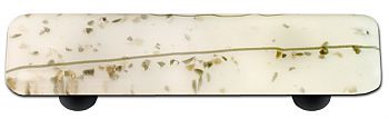 Hot Knobs Mardi Gras 3" (76mm) Center-to-Center Glass Cabinet Pull (Vanilla MG White)