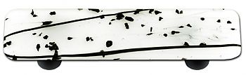 Hot Knobs Mardi Gras 3" (76mm) Center-to-Center Glass Cabinet Pull (Black MG White)