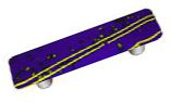 Hot Knobs Mardi Gras 3" (76mm) Center-to-Center Glass Cabinet Pull (Yellow MG Cobalt Blue)