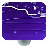 Hot Knobs Mardi Gras 1-1/2" (38mm) Glass Cabinet Knob (White MG Cobalt Blue)