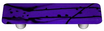 Hot Knobs Mardi Gras 3" (76mm) Center-to-Center Glass Cabinet Pull (Black MG Cobalt Blue)
