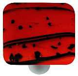 Hot Knobs Mardi Gras 1-1/2" (38mm) Glass Cabinet Knob (Black MG Red)