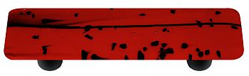 Hot Knobs Mardi Gras 3" (76mm) Center-to-Center Glass Cabinet Pull (Black MG Red)