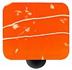 Hot Knobs Mardi Gras 1-1/2" (38mm) Glass Cabinet Knob (White MG Orange)