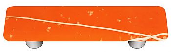 Hot Knobs Mardi Gras 3" (76mm) Center-to-Center Glass Cabinet Pull (White MG Orange)