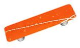 Hot Knobs Mardi Gras 3" (76mm) Center-to-Center Glass Cabinet Pull (White MG Orange)