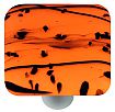 Hot Knobs Mardi Gras 1-1/2" (38mm) Glass Cabinet Knob (Black MG Orange)