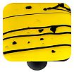 Hot Knobs Mardi Gras 1-1/2" (38mm) Glass Cabinet Knob (Black MG Sunflower Yellow)