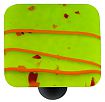 Hot Knobs Mardi Gras 1-1/2" (38mm) Glass Cabinet Knob (Orange MG Spring Green)