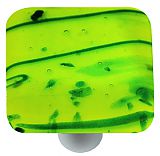 Hot Knobs Mardi Gras 1-1/2" (38mm) Glass Cabinet Knob (Green MG Spring Green)