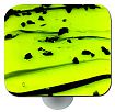 Hot Knobs Mardi Gras 1-1/2" (38mm) Glass Cabinet Knob (Black MG Spring Green)
