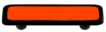 Hot Knobs Border 3" (76mm) Center-to-Center Glass Cabinet Pull (Black Border Opal Orange)