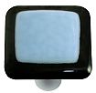 Hot Knobs Border 1-1/2" (38mm) Glass Cabinet Knob (Black Border Powder Blue)