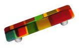 Hot Knobs Mosiac Autumn 3" (76mm) Center-to-Center Glass Cabinet Pull (Multi-Colored)