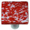Hot Knobs Granite 1-1/2" (38mm) Square Glass Cabinet Knob (Red/ White)