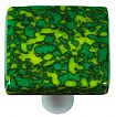 Hot Knobs Granite 1-1/2" (38mm) Square Glass Cabinet Knob (Sunflower Yellow/Jade Green)