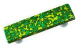 Hot Knobs Granite 3" (76mm) Center-to-Center Glass Cabinet Pull (Sunflower Yellow/Jade Green)