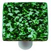 Hot Knobs Granite 1-1/2" (38mm) Square Glass Cabinet Knob (Light Metalic Green/White)