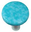 Hot Knobs Granite 1-1/2" (38mm) Round Glass Cabinet Knob (Turquoise Blue/White)