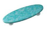 Hot Knobs Granite 3" (76mm) Center-to-Center Oval Glass Cabinet Pull (Turquoise Blue/White)