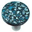 Hot Knobs Granite 1-1/2" (38mm) Round Glass Cabinet Knob (Turquoise Blue/French Vanilla)