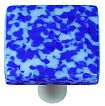 Hot Knobs Granite 1-1/2" (38mm) Square Glass Cabinet Knob (Cobalt Blue/White)