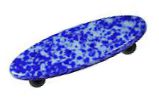 Hot Knobs Granite 3" (76mm) Center-to-Center Oval Glass Cabinet Pull (Cobalt Blue/White)