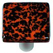 Hot Knobs Granite 1-1/2" (38mm) Square Glass Cabinet Knob (Black/Orange)