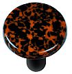 Hot Knobs Granite 1-1/2" (38mm) Round Glass Cabinet Knob (Black/Orange)