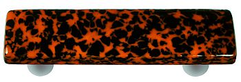 Hot Knobs Granite 3" (76mm) Center-to-Center Glass Cabinet Pull (Black/Orange)
