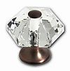 JVJ Hardware Pure Elegance 1-5/16" (33mm) 6 Sided Leaded Crystal Cabinet Knob (Old World Bronze/Crystal)