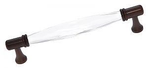 JVJ Hardware Pure Elegance 6-5/16" (160mm) Center-to-Center Leaded Crystal Cabinet Pull (Old World Bronze/Crystal)