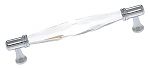 JVJ Hardware Pure Elegance 6-5/16" (160mm) Center-to-Center Leaded Crystal Cabinet Pull (Chrome/Crystal)