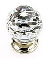 JVJ Hardware Pure Elegance 1-3/16" (30mm) Leaded Crystal Cabinet Knob (Polished Nickel/Crystal)