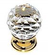 JVJ Hardware Pure Elegance 1-3/16" (30mm) Leaded Crystal Cabinet Knob (24kt Gold Plated/Crystal)