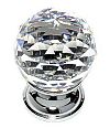 JVJ Hardware Pure Elegance 1-3/16" (30mm) Leaded Crystal Cabinet Knob (Polished Chrome/Crystal)