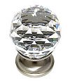 JVJ Hardware Pure Elegance 1-3/16" (30mm) Leaded Crystal Cabinet Knob (Satin Nickel/Crystal)