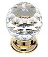 JVJ Hardware Pure Elegance 1-9/16" (40mm) Leaded Crystal Cabinet Knob (24kt Gold Plated/Crystal)