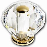 JVJ Hardware Pure Elegance 1-1/4" (32mm) Diamond Cut Crystal Cabinet Knob (24kt Gold Plated/Crystal)