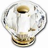 JVJ Hardware Pure Elegance 1-1/4" (32mm) Diamond Cut Crystal Cabinet Knob (24kt Gold Plated/Crystal)