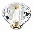 JVJ Hardware Pure Elegance 1-5/8" (41mm) Diamond Cut Crystal Cabinet Knob (24kt Gold Plated/Crystal)