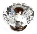 JVJ Hardware Pure Elegance 2-1/2" (64mm) Diamond Cut Crystal Cabinet Knob (Old World Bronze/Crystal)