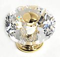 JVJ Hardware Pure Elegance 2-1/2" (64mm) Diamond Cut Crystal Cabinet Knob (24kt Gold Plated/Crystal)