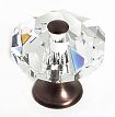 JVJ Hardware Pure Elegance 1-1/2" (38mm) Octagon Leaded Crystal Cabinet Knob (Old World Bronze/Crystal)