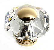 JVJ Hardware Pure Elegance 2-9/16" (65mm) Octagon Leaded Crystal Cabinet Knob (24kt Gold Plated/Crystal)