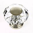 JVJ Hardware Pure Elegance 2-1/8" (54mm) Octagon Leaded Crystal Cabinet Knob (Polished Nickel/Crystal)